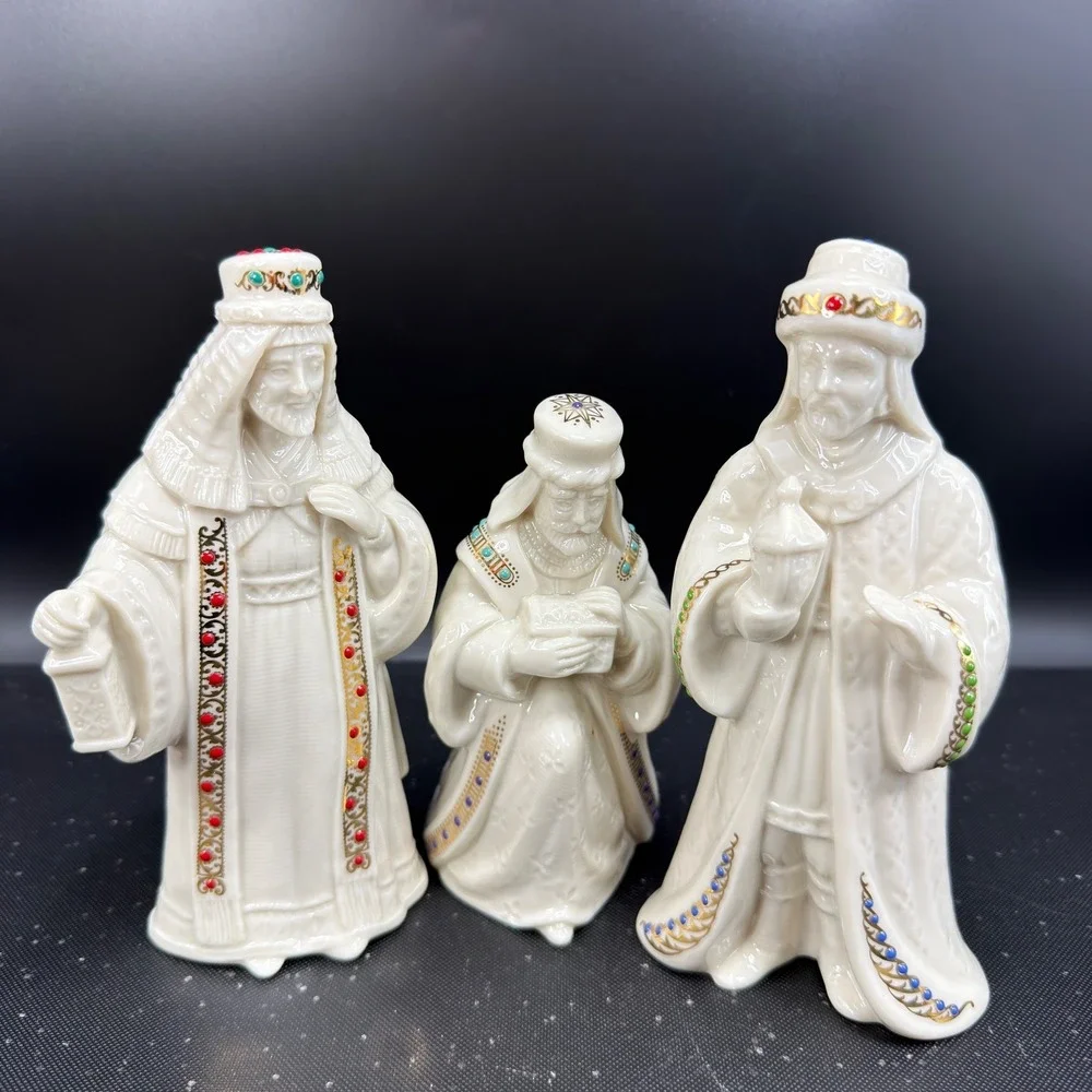 Lenox China‎ Jewels Three Kings Nativity Set Balthazar Gaspar Melchior 1994 NEW